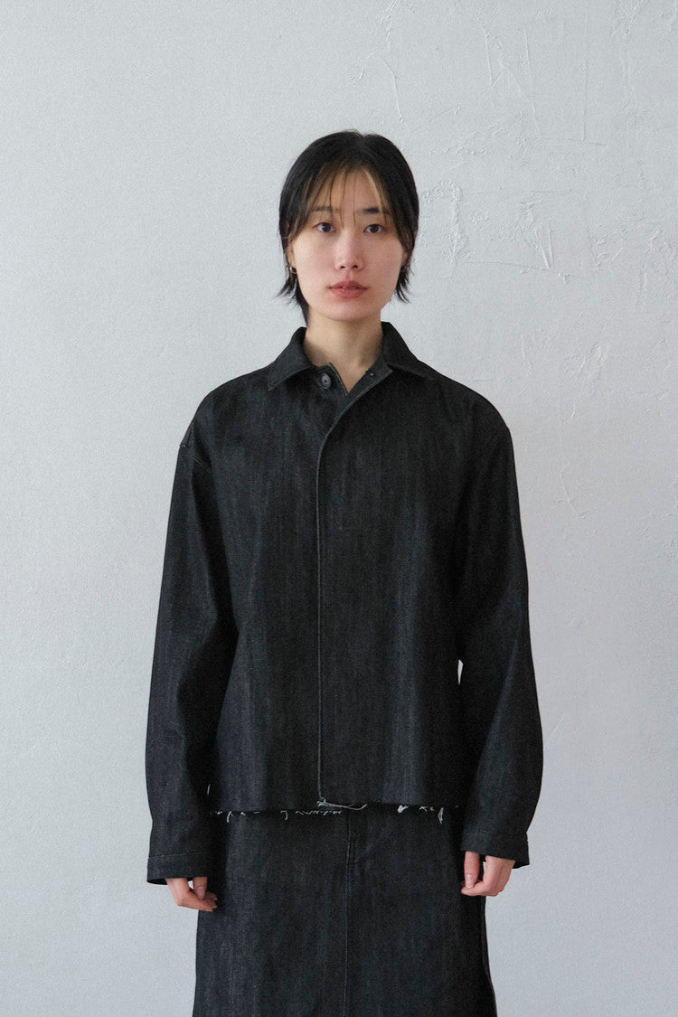 カットオフデニムワークシャツ(ブラック)