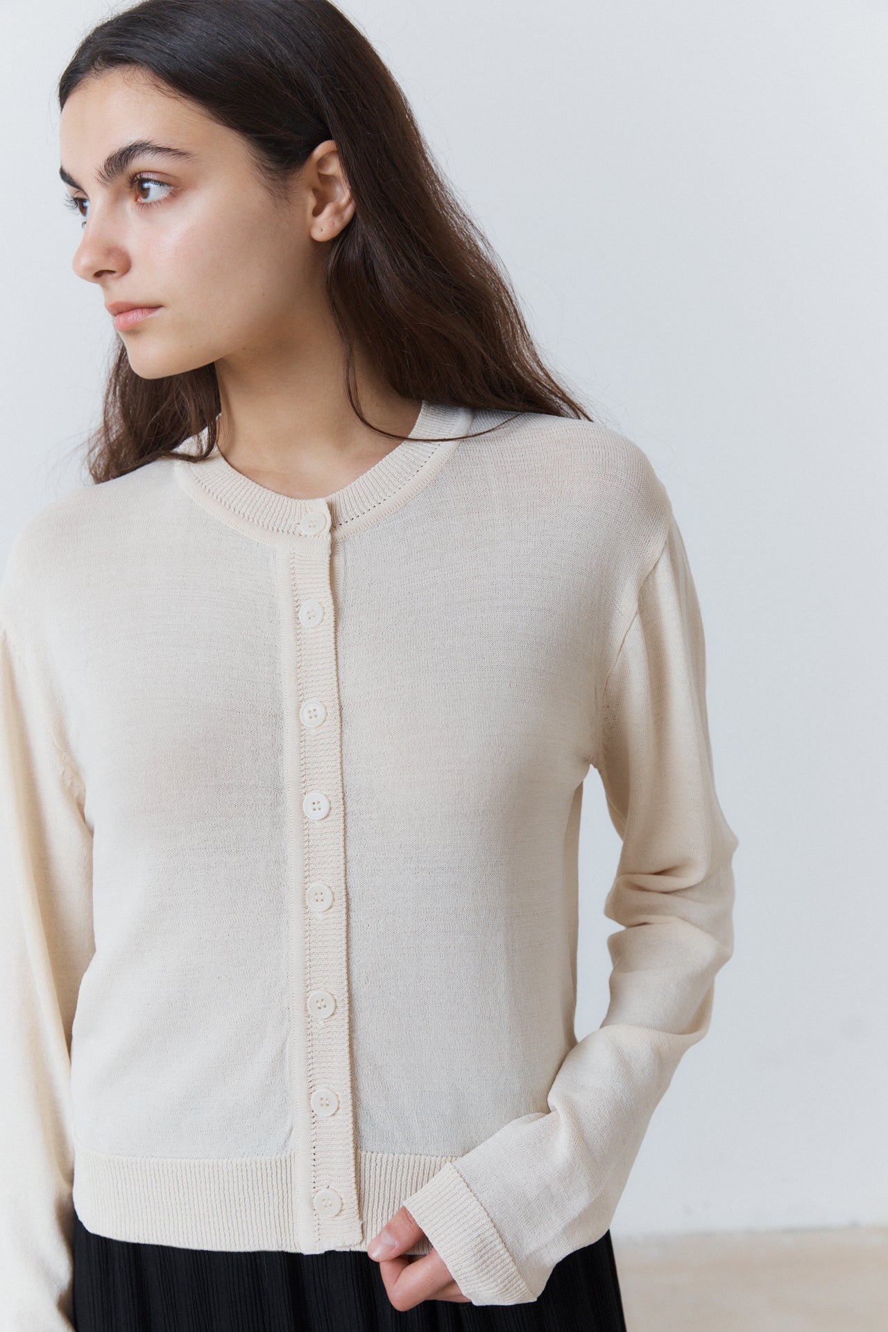 Comfort Blend Knit Cardigan Beige