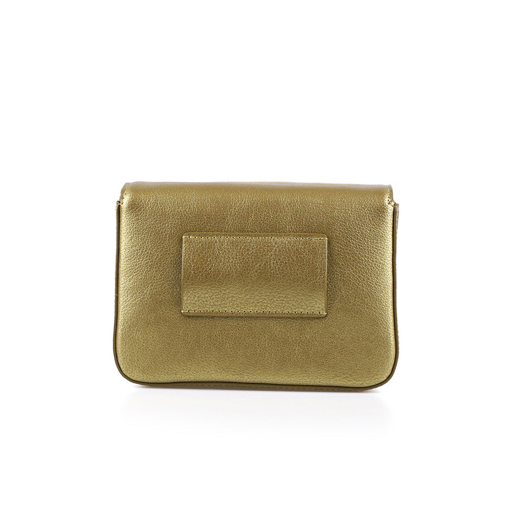 Cactus Leather Micro Belt Bag, Gold