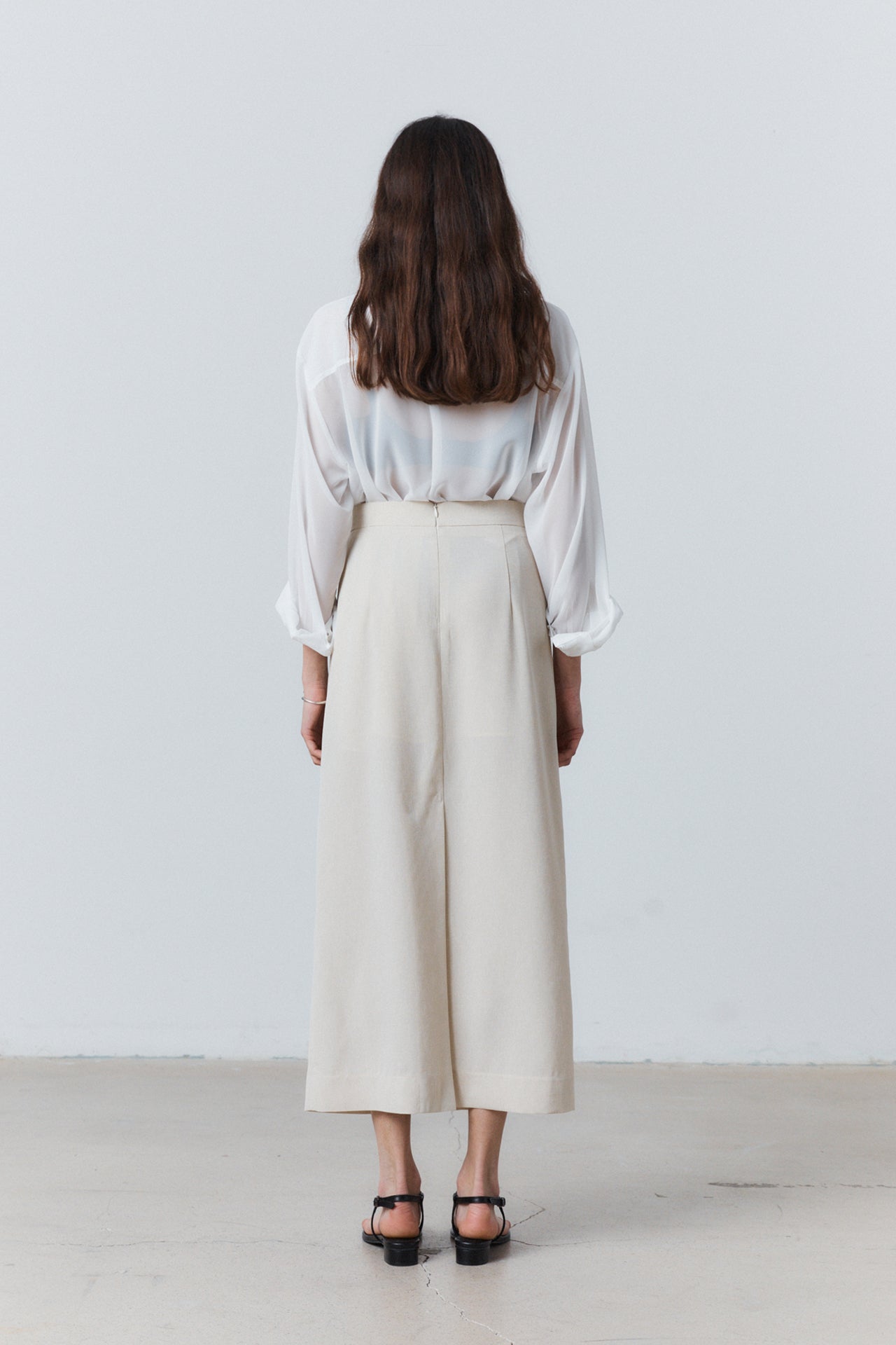 Light Twill A-line Skirt Beige