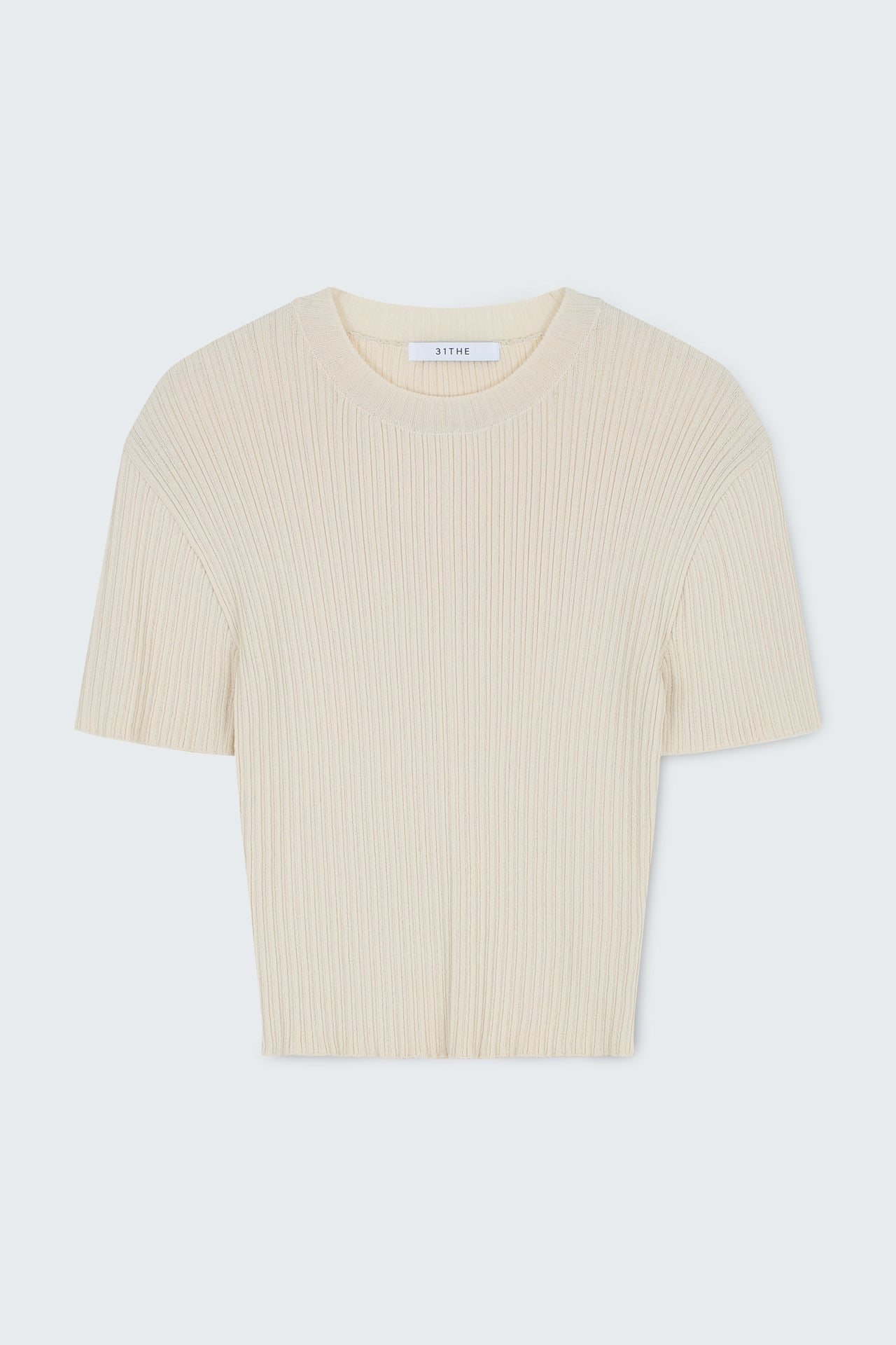 Comfort Blend Ribbed Knit Top Cream