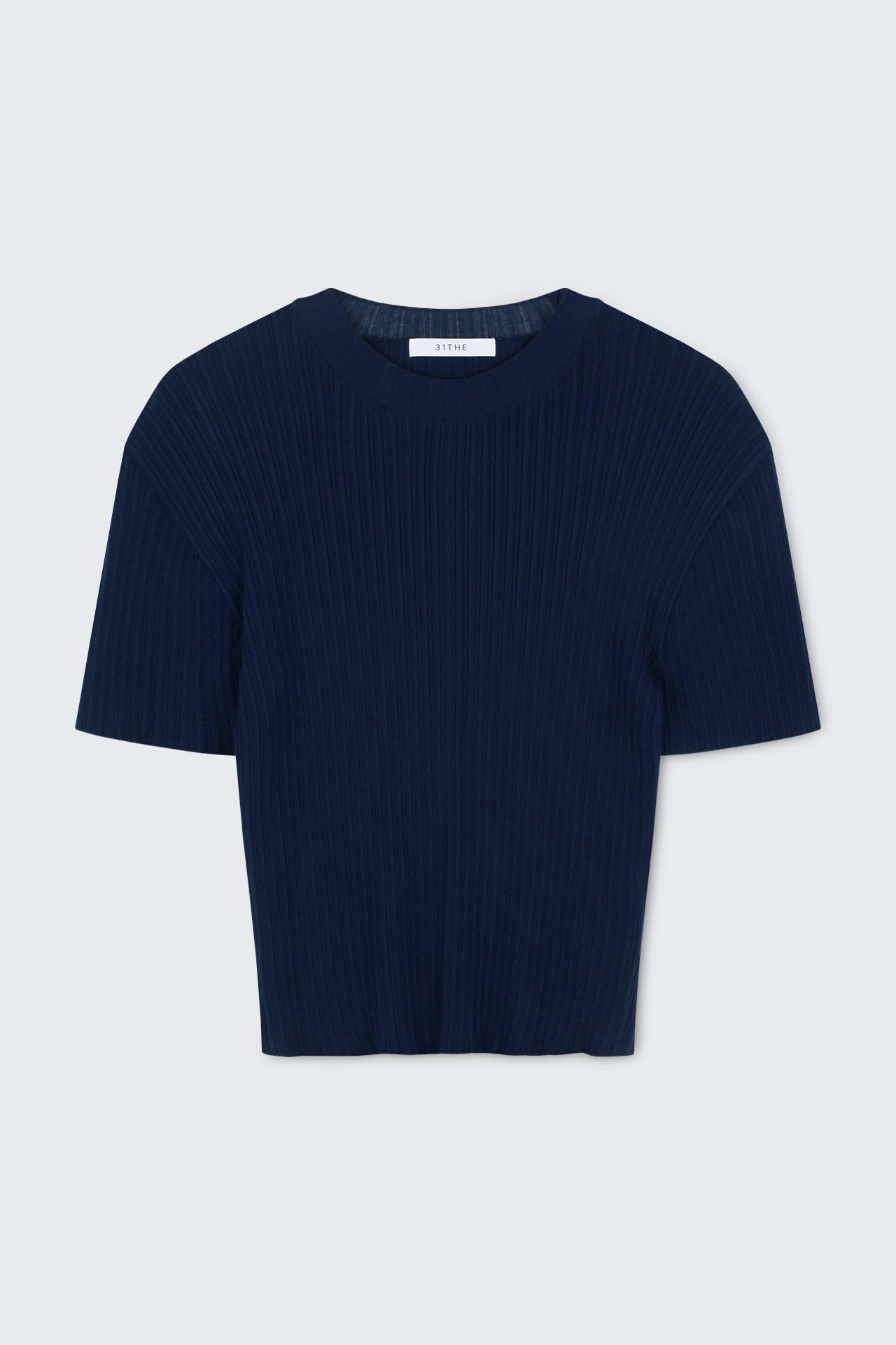 Comfort Blend Ribbed Knit Top Navy