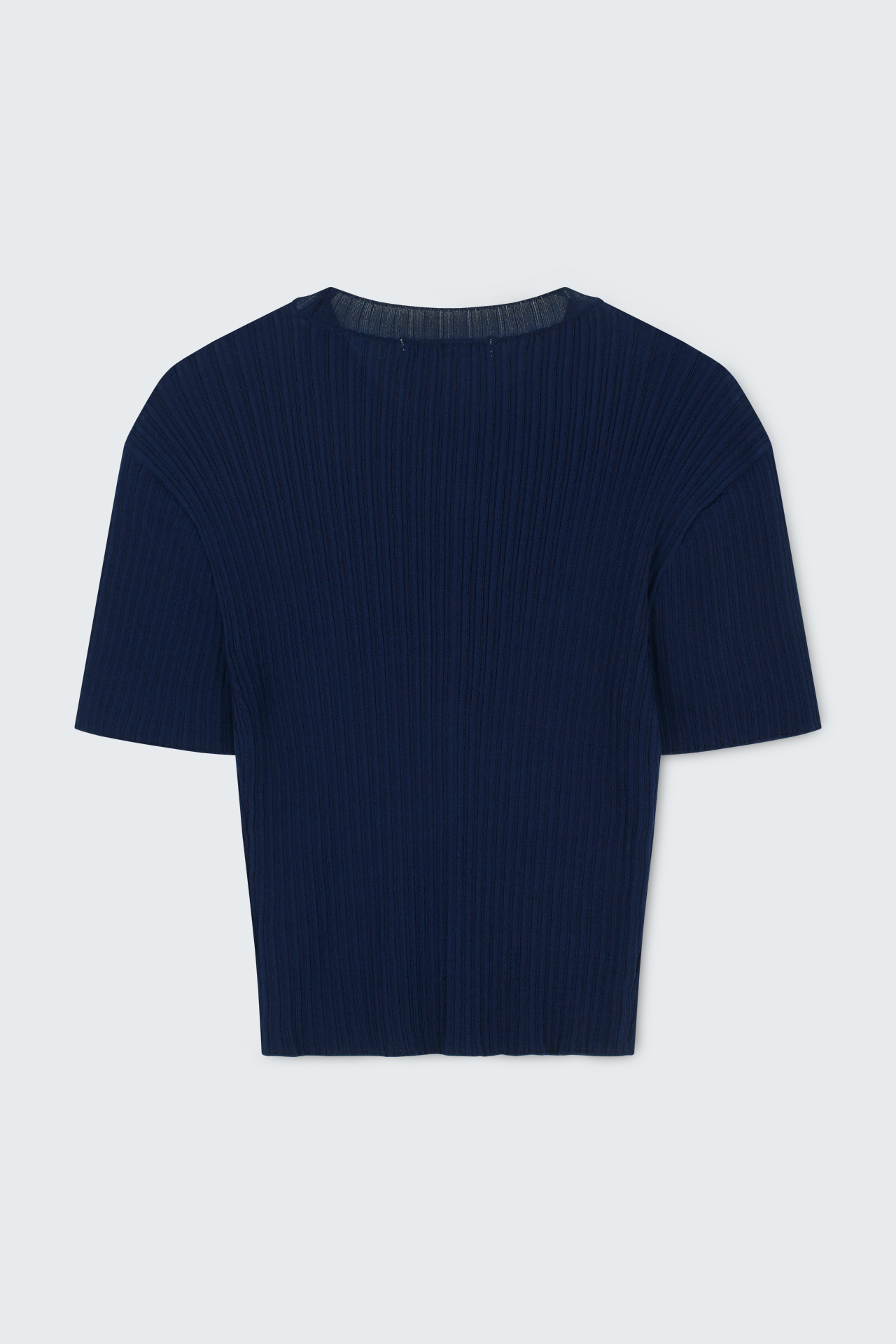 Comfort Blend Ribbed Knit Top Navy