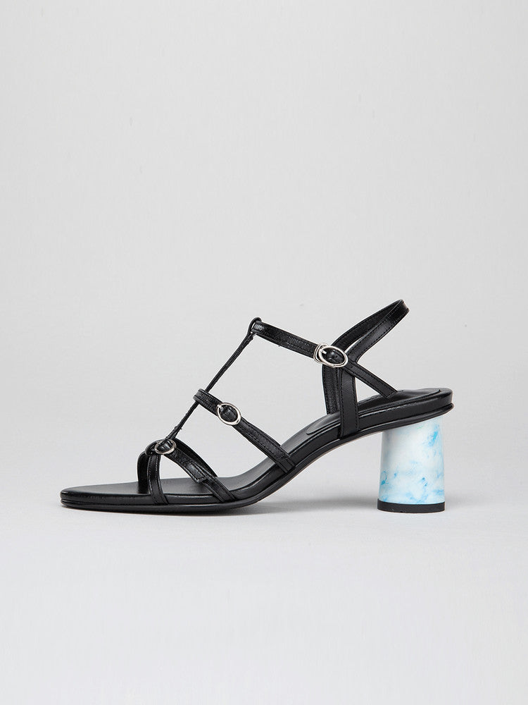 UP-CYCLE HEELS MARBLE STRAP SANDALS 23S20 BK