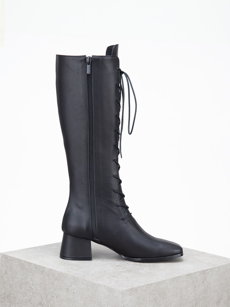 AMICARE LACE-UP LONG BOOTS 20F14 BK