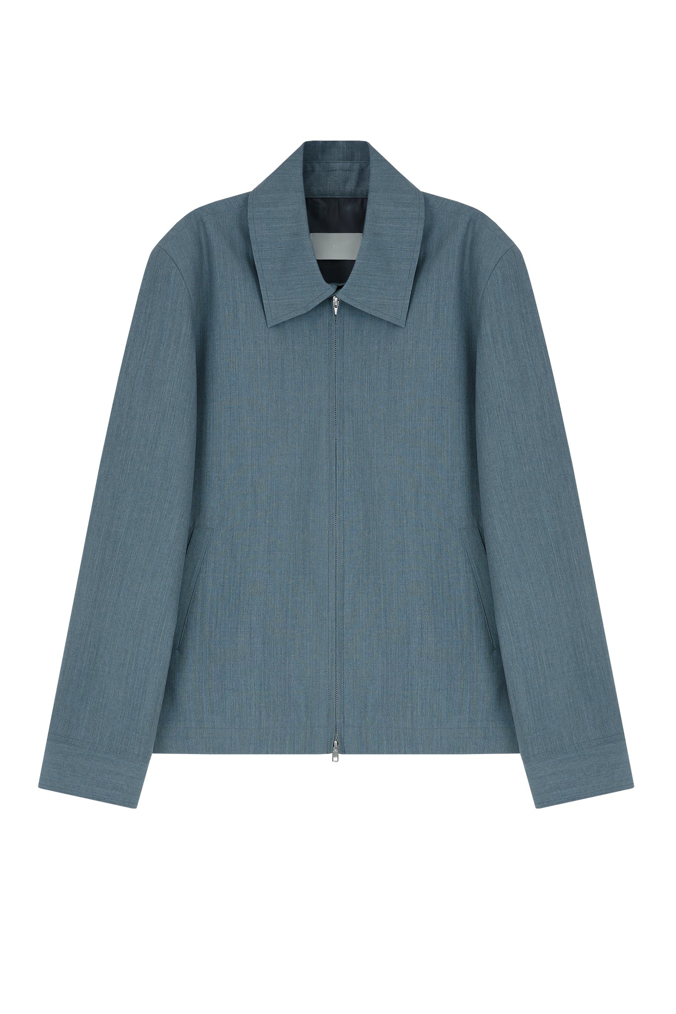 Wool Zip-up Jumper Ash Blue