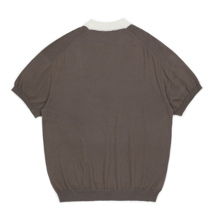 Brown Short Sleeved Knitted Rugby Shirt