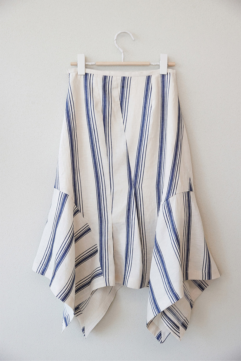 SONO linen striped midi skirt