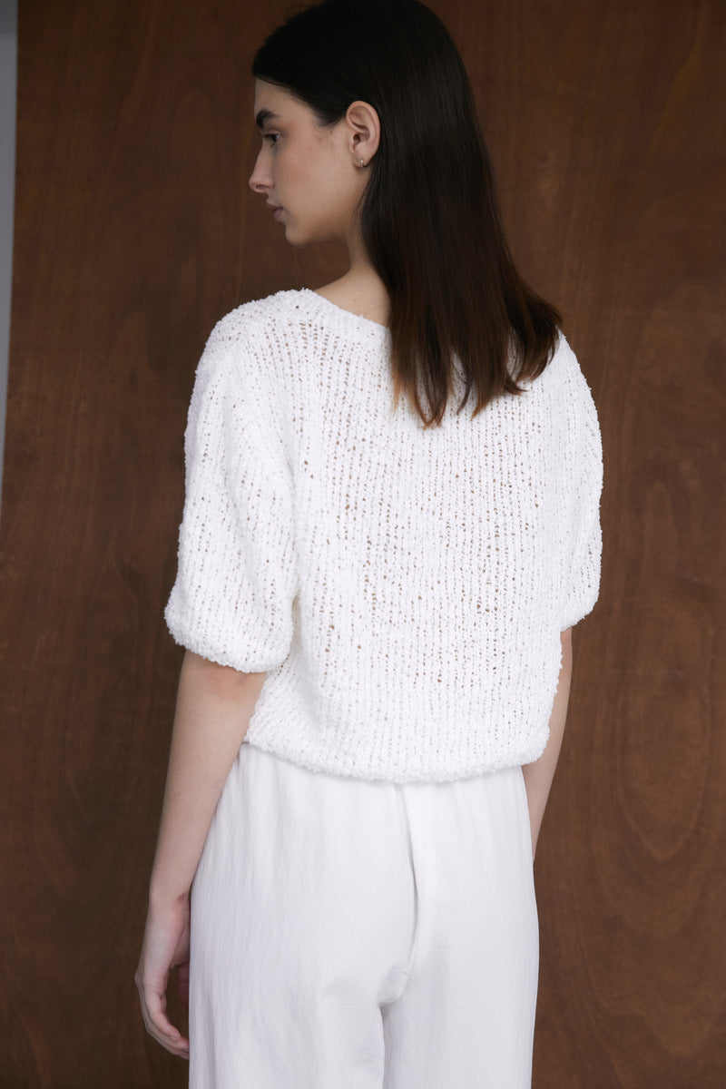 31 crochet knit top (white)