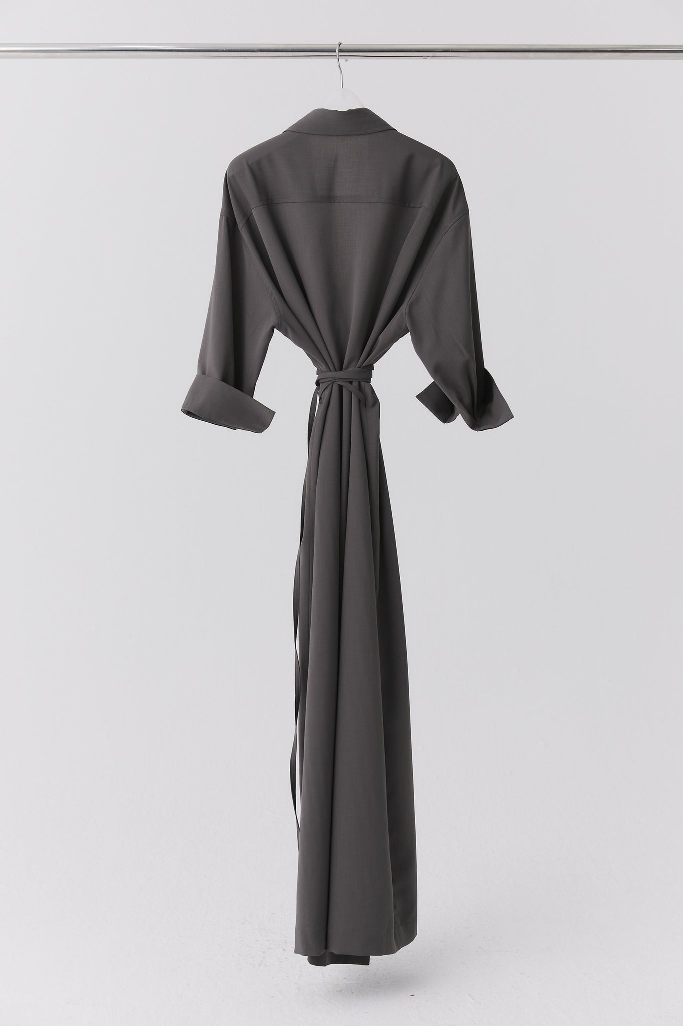 31 wrap dress (greyish khaki) - LINGER GALLERY