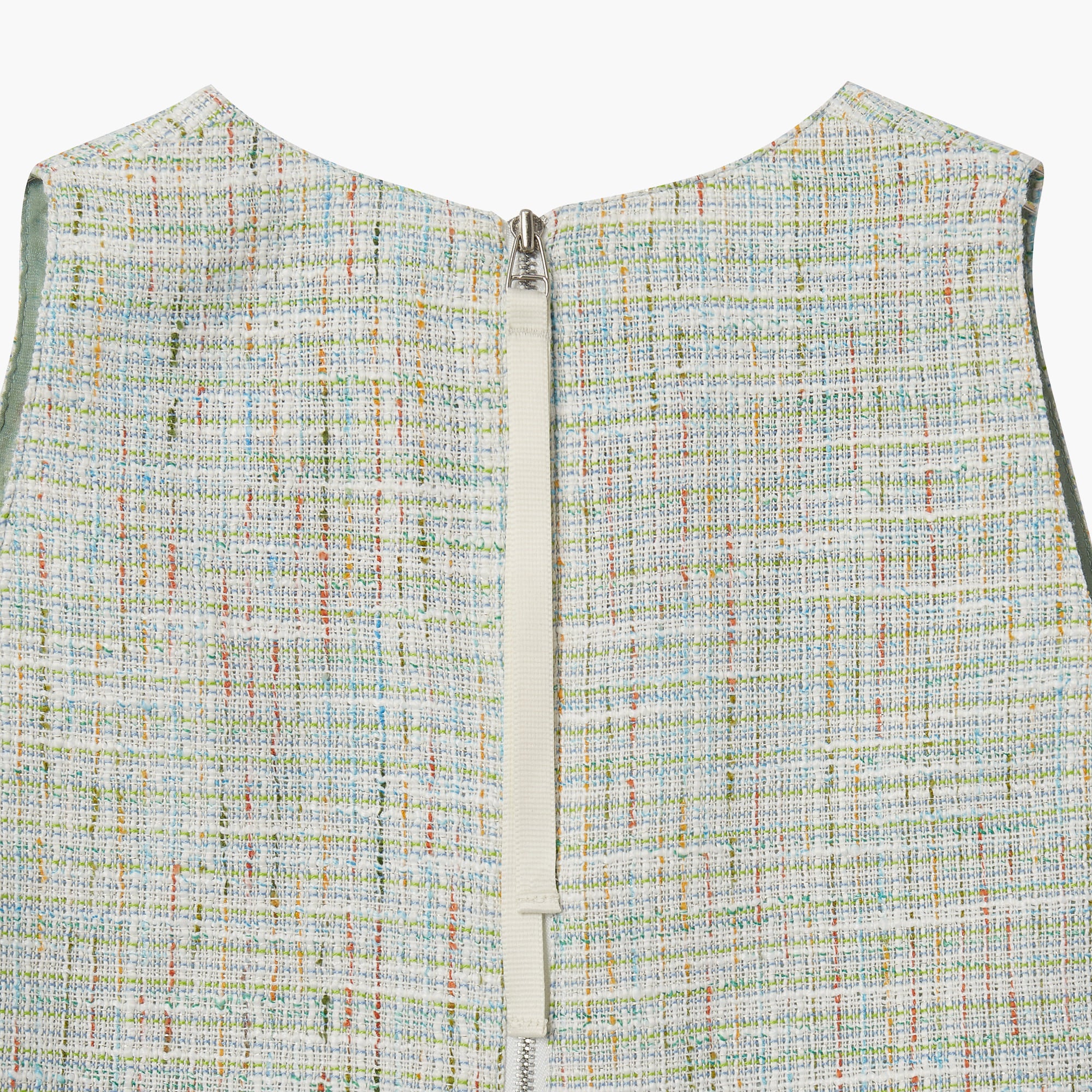 ORGANZA LAYERED TWEED SLEEVELESS TOP