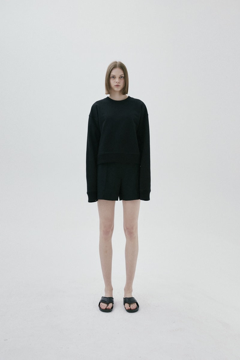 31 wool pintuck shorts (black) - LINGER GALLERY