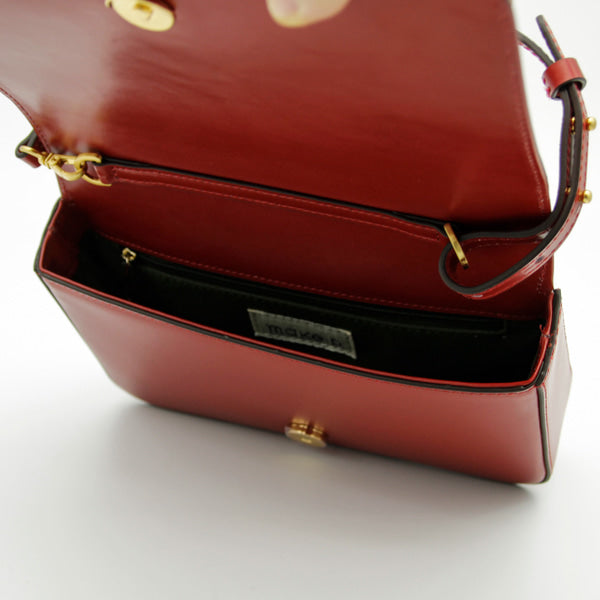 Cow Leather Mini Bag, Berry