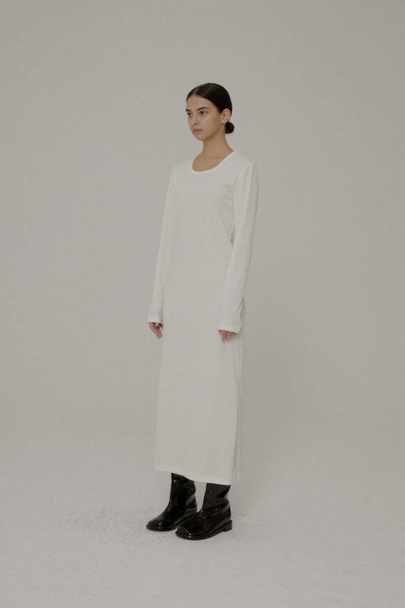 31 heavy nylon jersey maxi dress (white) - LINGER GALLERY