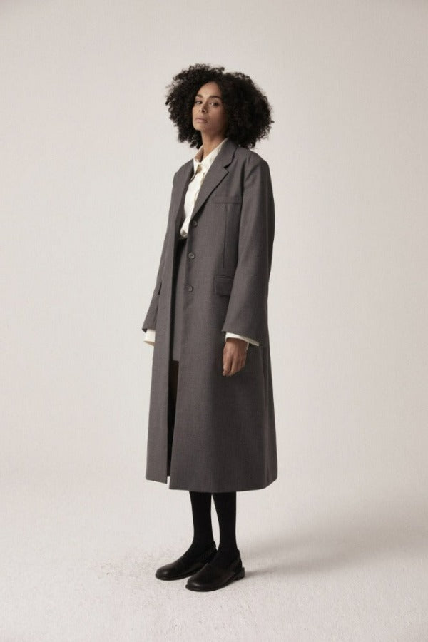 31 classic wool single long jacket (2colors) - LINGER GALLERY