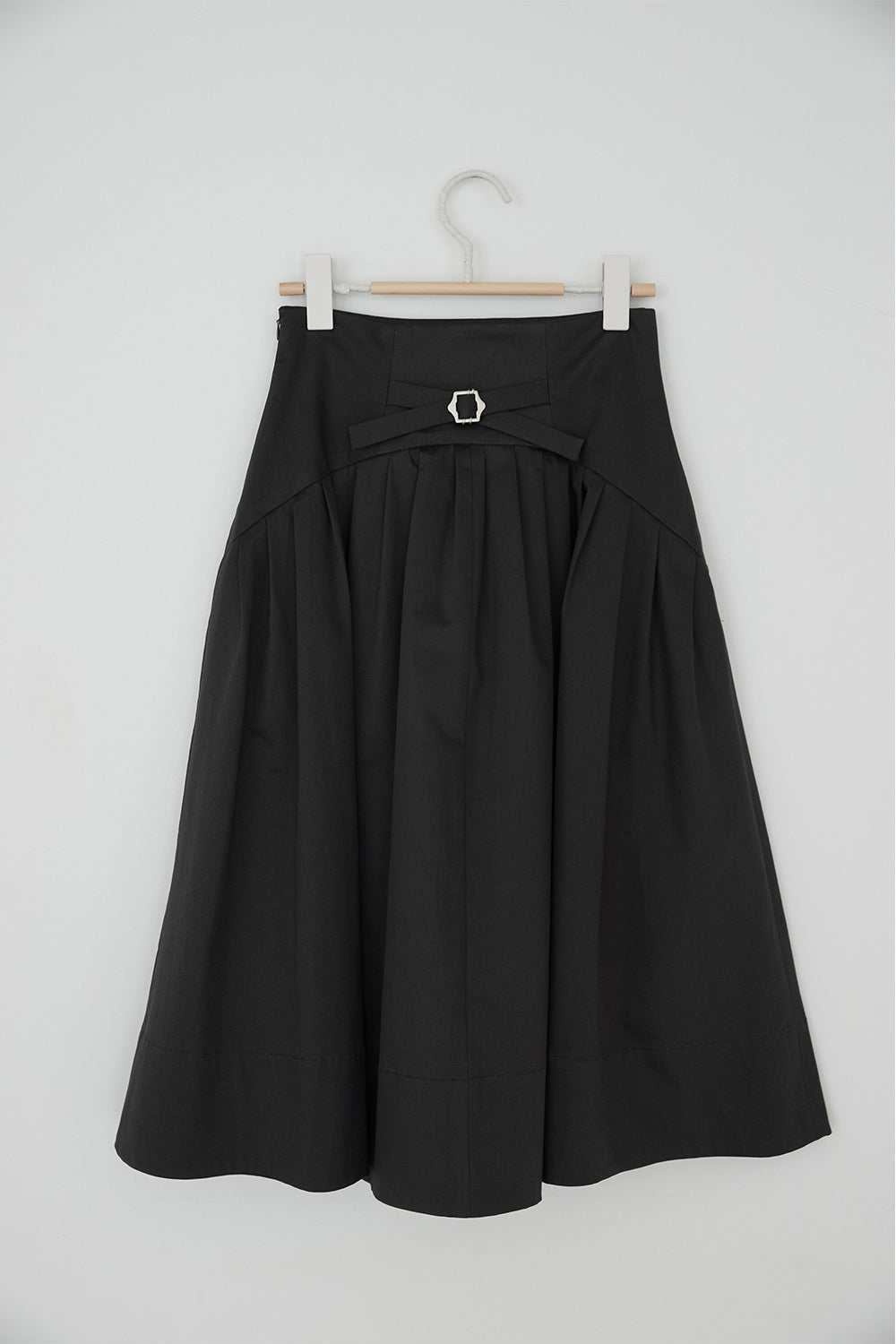 KAIKI Cotton Spandex Flare Skirt Gray