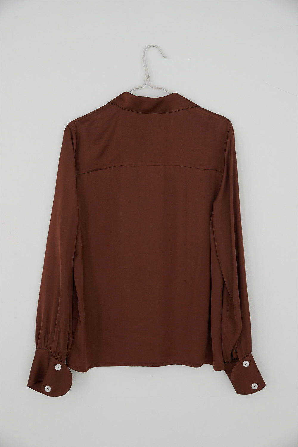 Muon Vegan Silk Blouse, Red Brown