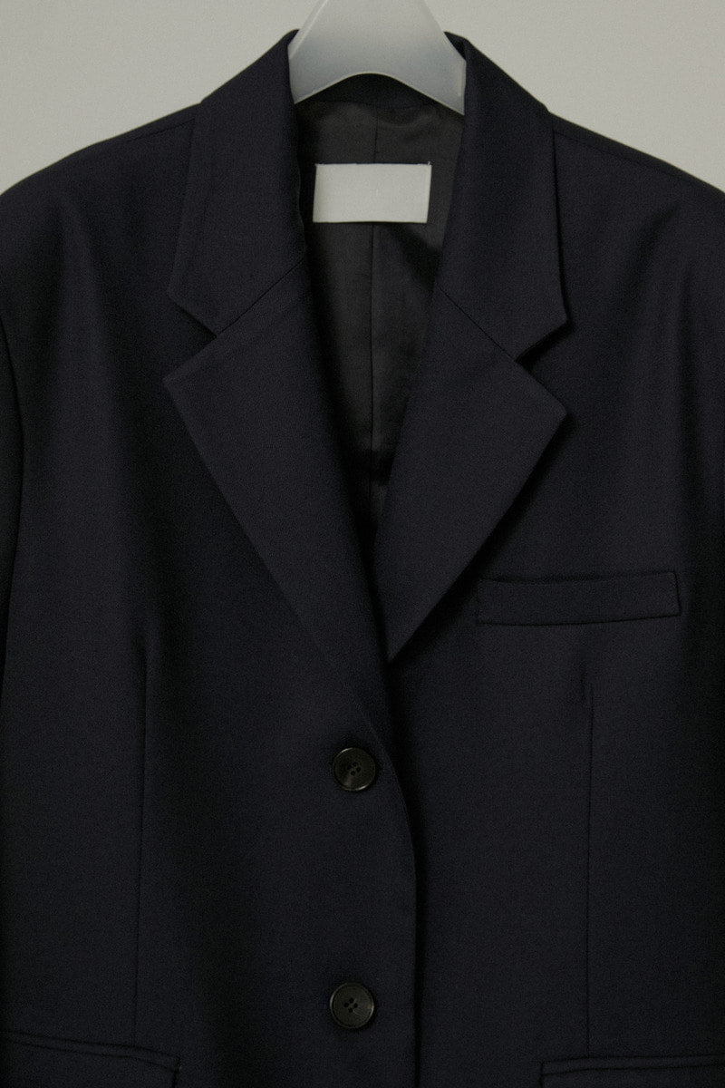 31 serge wool single jacket (navy) - LINGER GALLERY