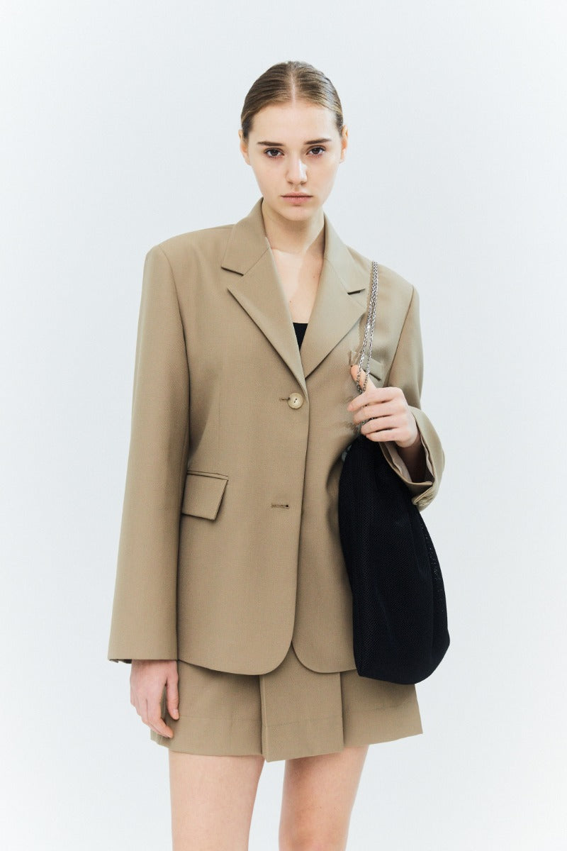 Single Classic Jacket (Beige)