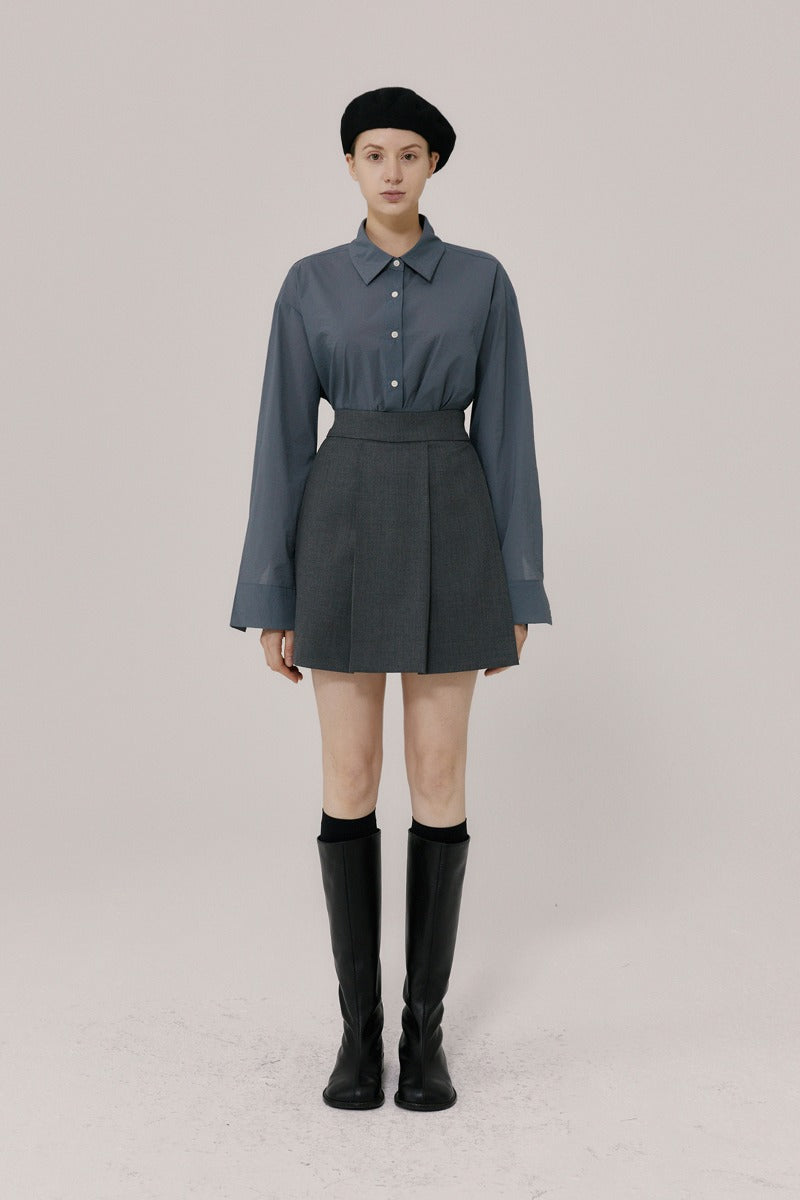 31 pleated mini skirt (grey)