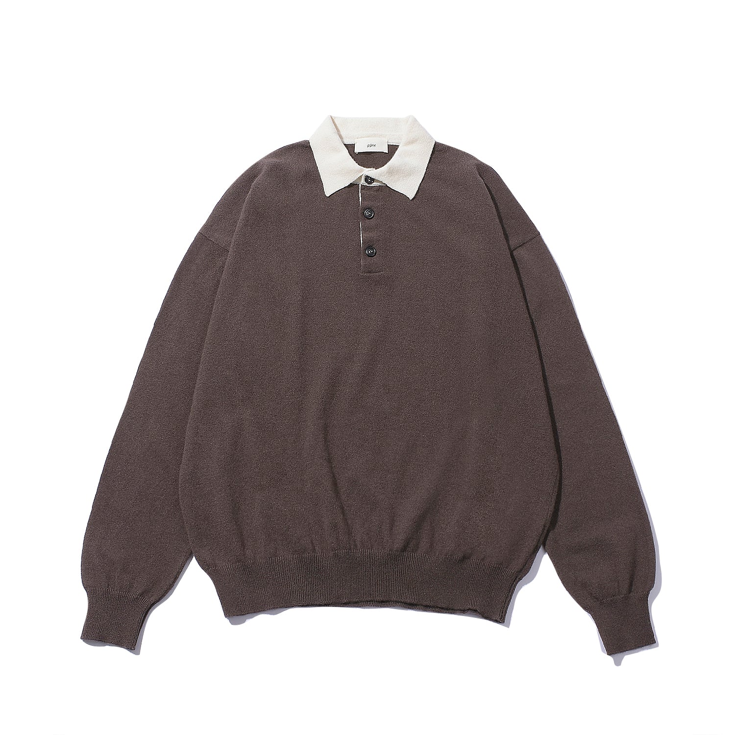 Brown Cashmere Knitted Rugby Shirt