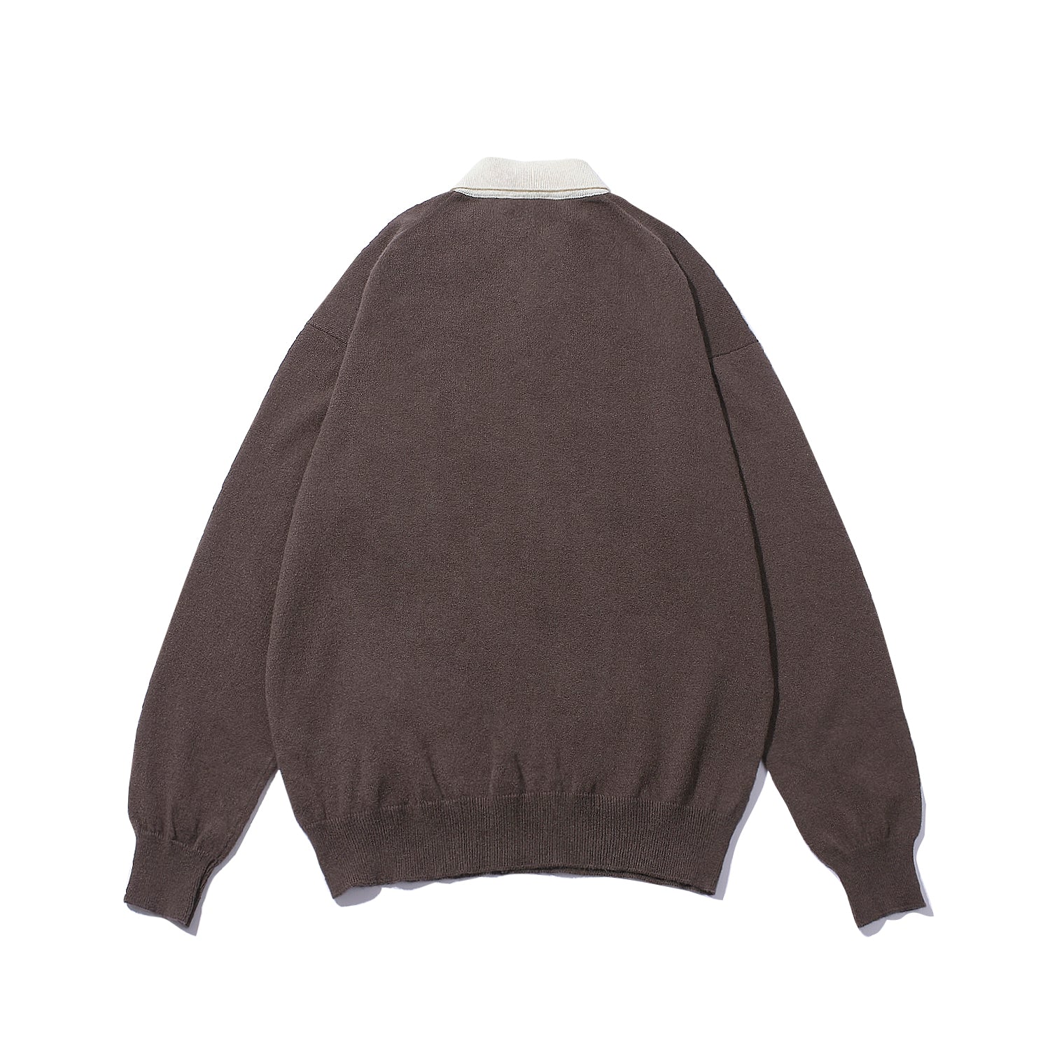 Brown Cashmere Knitted Rugby Shirt