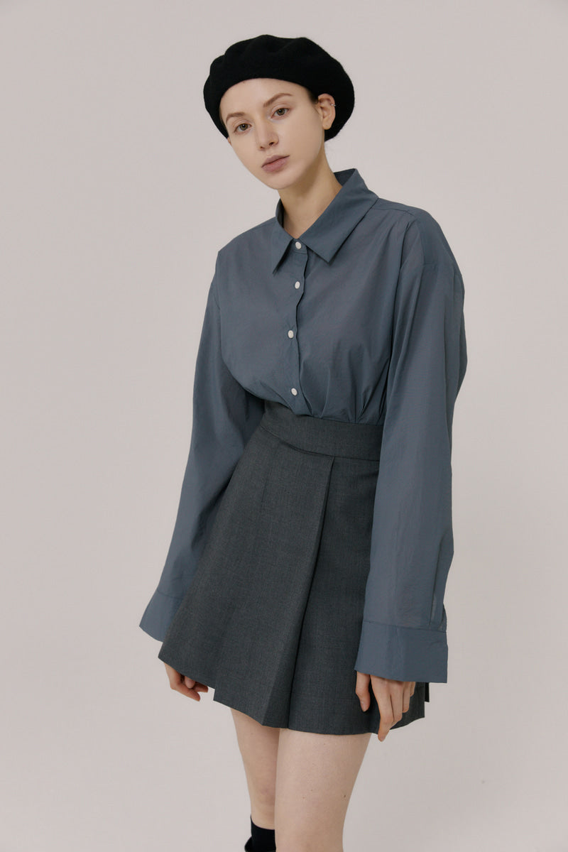 31 pleated mini skirt (grey)